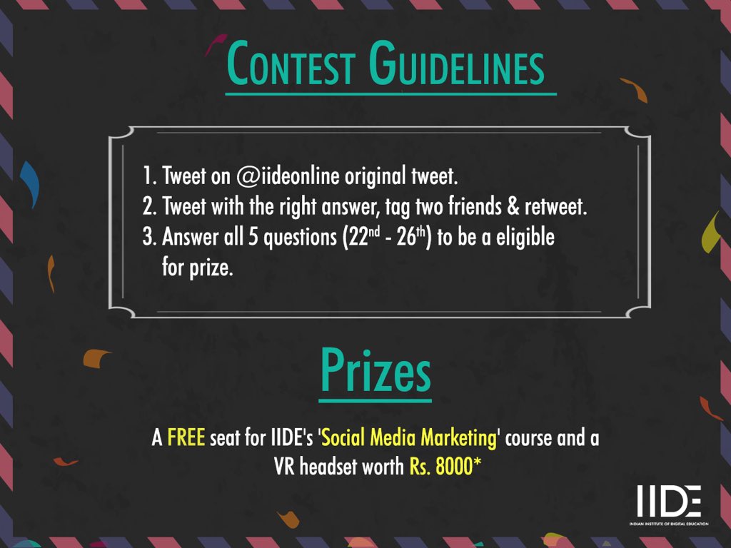 sadepiphany's tweet photo. IIDE is hosting a contest where you can win a FREE seat for their ‘Social Media Marketing’ course and a ‘VR Headset’. #WhichApp @iideonline https://t.co/vR1FDgMXG6