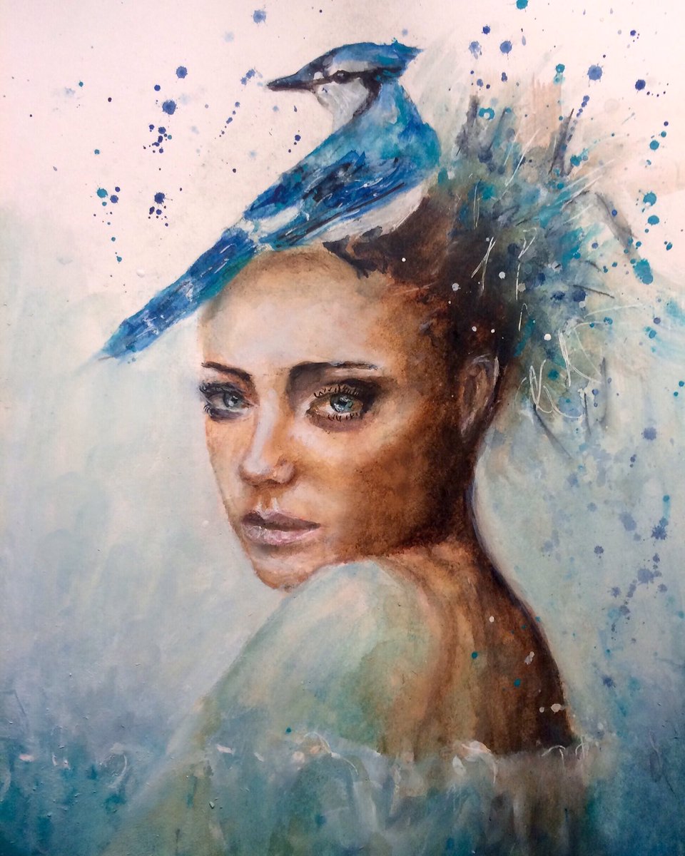 #winsorandnewton #watercolor #aquarelle #aquarella #akvarell #Watercolour #Watercolors #painting #blueart #art #artist #portrait #painting