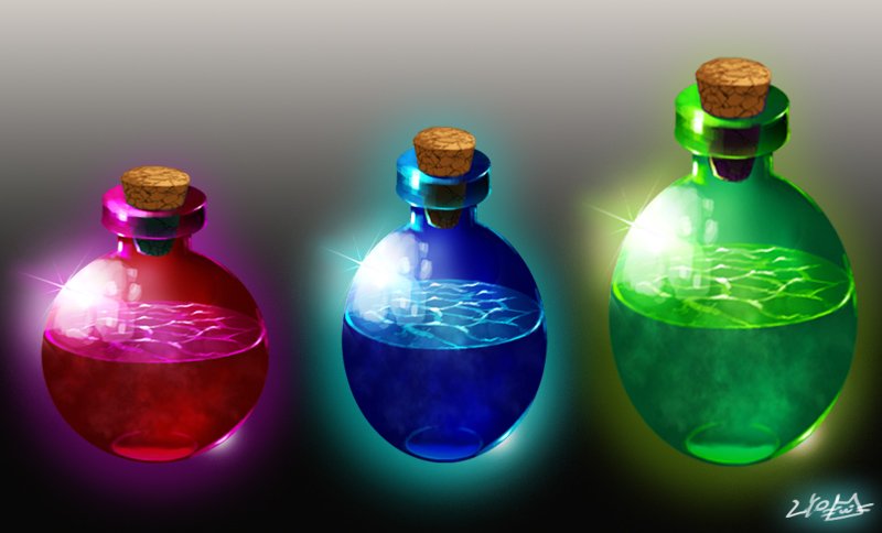 Lyo 筋トレ好きイラストレーター Sur Twitter ポーションの描き方 昔っからディアブロとか エルフのいるゲームとか映画って目がないんだよね で ポーションってあるじゃん あれ どんな味すんだろ って思わない ま 美味しそうだったので描いてみた