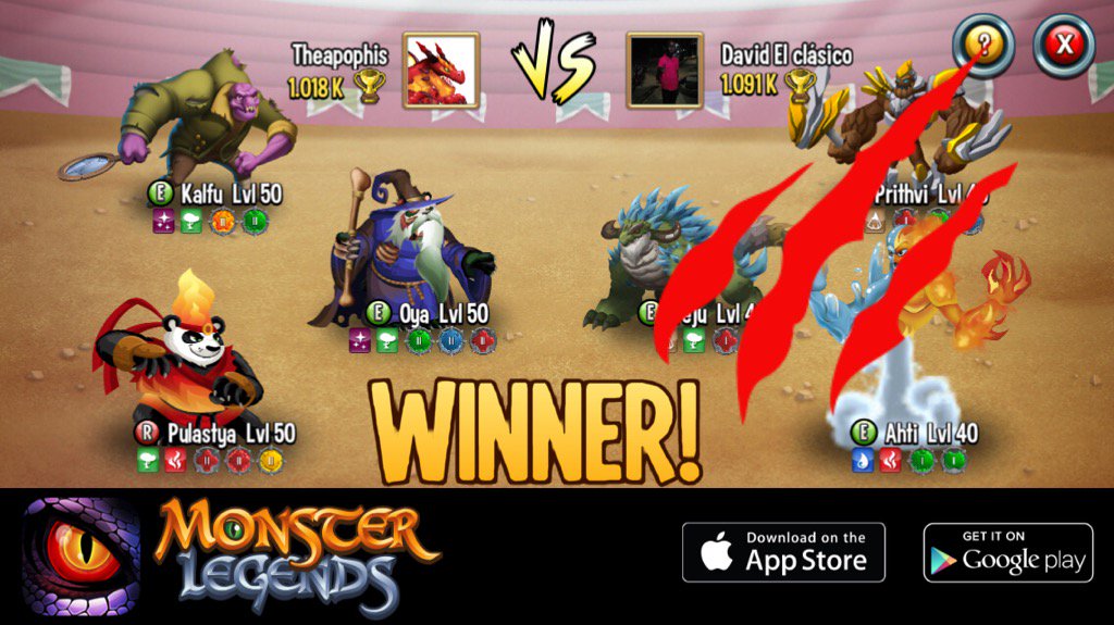 TheApophis0351's tweet photo. I rule at the Monster Legends Arena! If you dare to challenge me, start collecting monsters! https://t.co/ajHtT0pGjX https://t.co/kOpnqLoQ9y