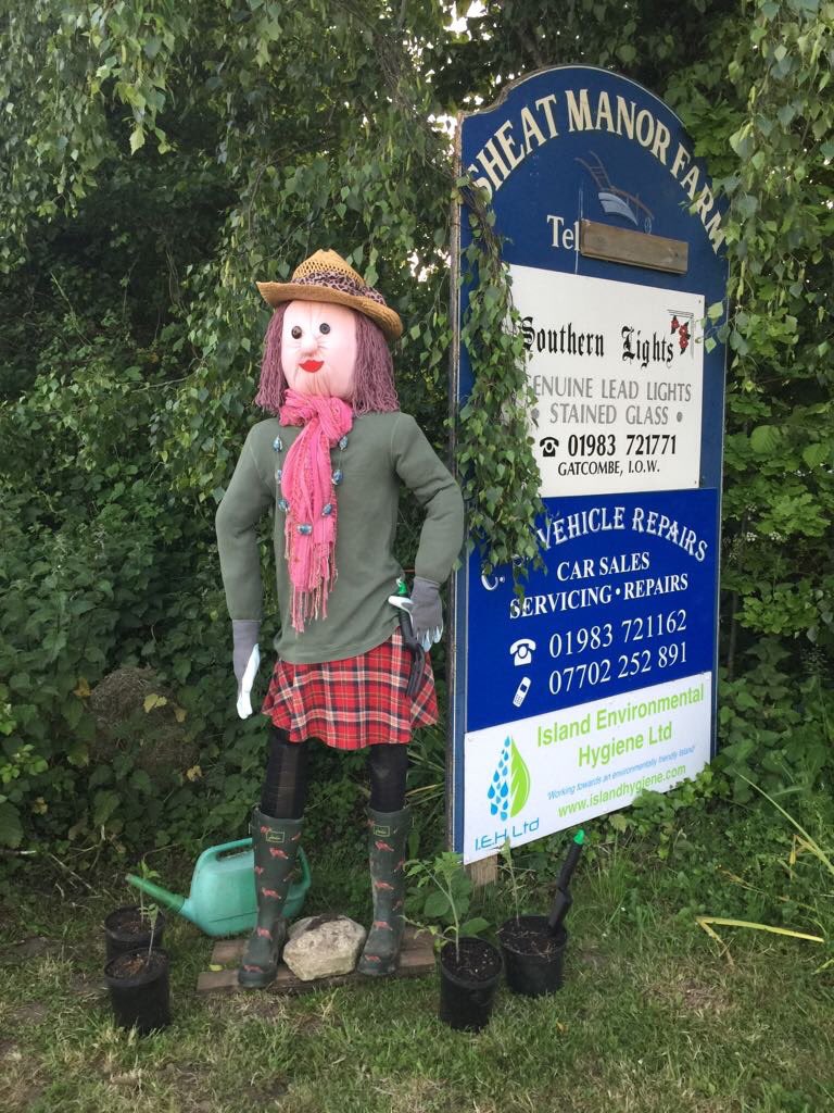 IEH_Ltd's tweet photo. Check out our scarecrow - all ready for the Gatcombe &amp; Chillerton Scarecrow Festival, which starts tomorrow https://t.co/oWmQCCobDR