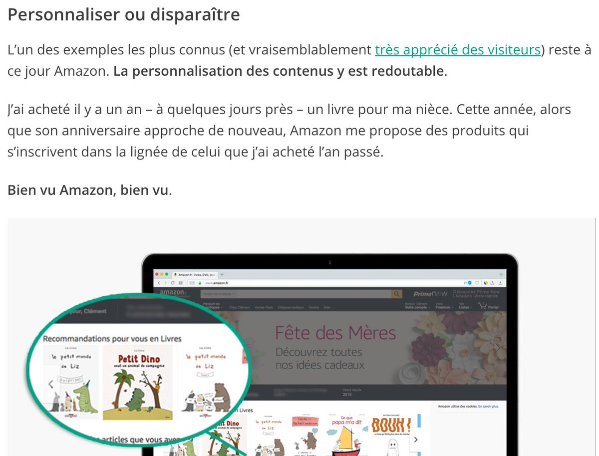 La #personnalisation pour fidéliser les #Millennials goo.gl/AhyH6l  by <a href="/kameleoonrocks/">Kameleoon</a>. Un exemple avancé via #Amazon ! #CRO
