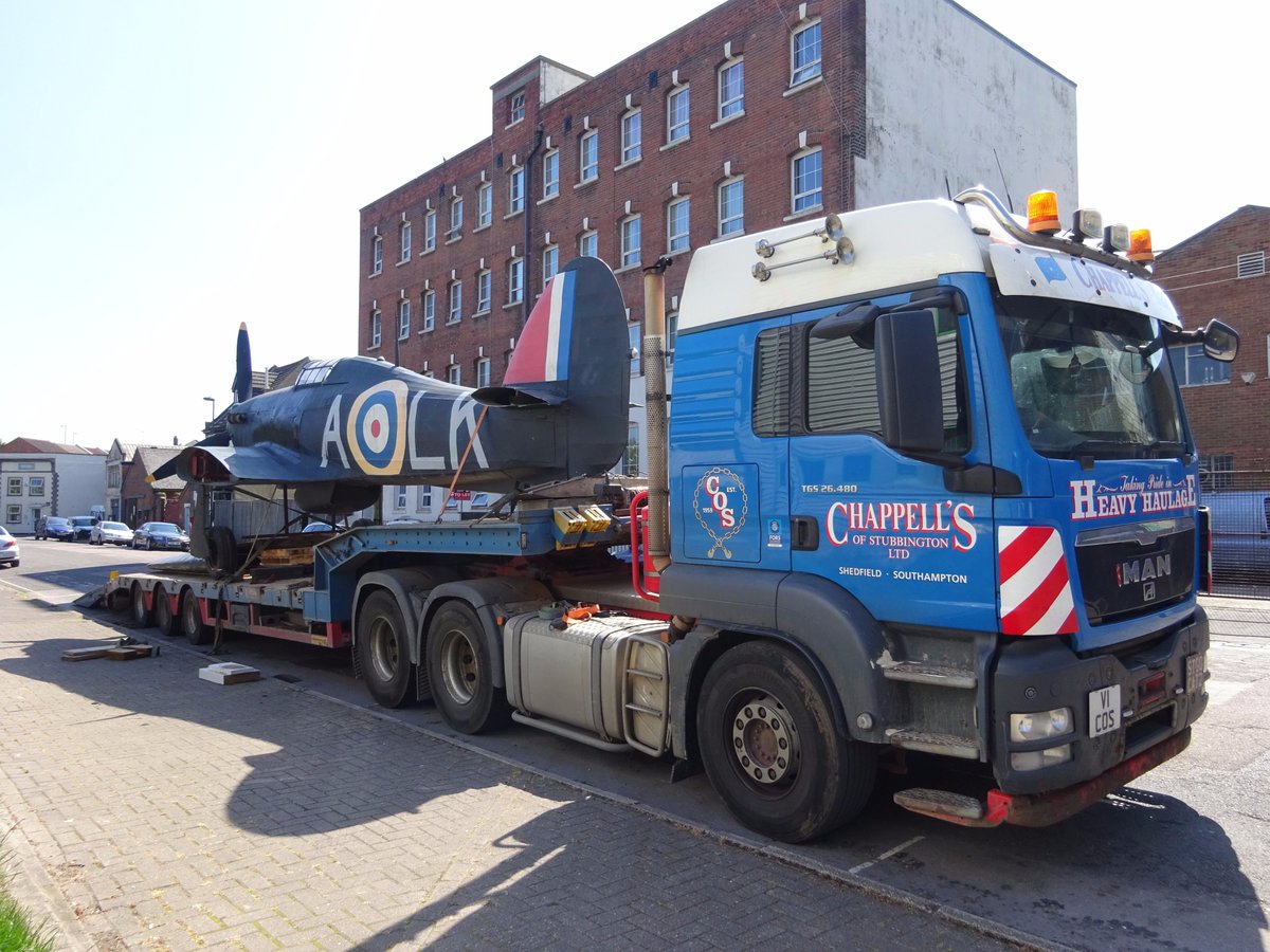 Solent Sky's Hurricane-for-hire leaves for a trip.
