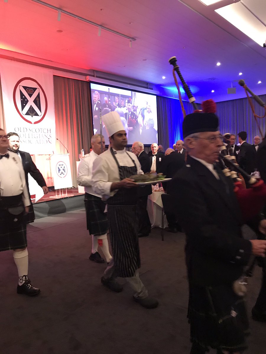CoraltRoss's tweet photo. The haggis piped in at Old Scotch dinner! #oscaad2017 @JohnPesutto @ScotchCollege @OSFC @OldScotchSC https://t.co/cB9W9jTpHb