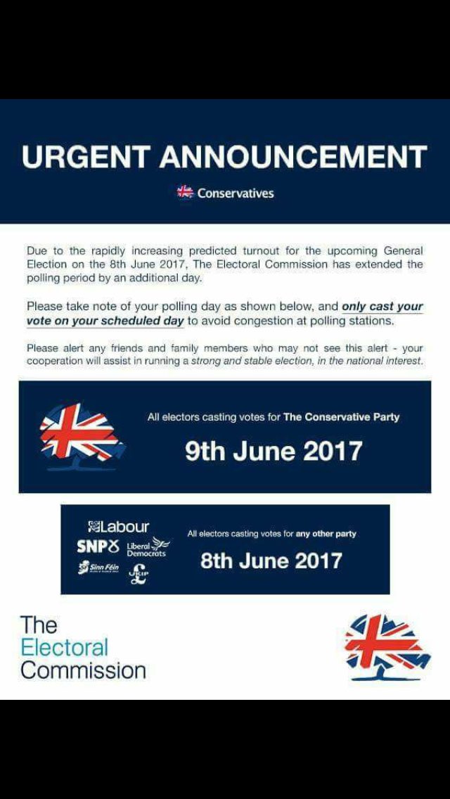KJ9Lewis's tweet image. Get this important information shared people. Let all your friends and family know. #GeneralElection2017