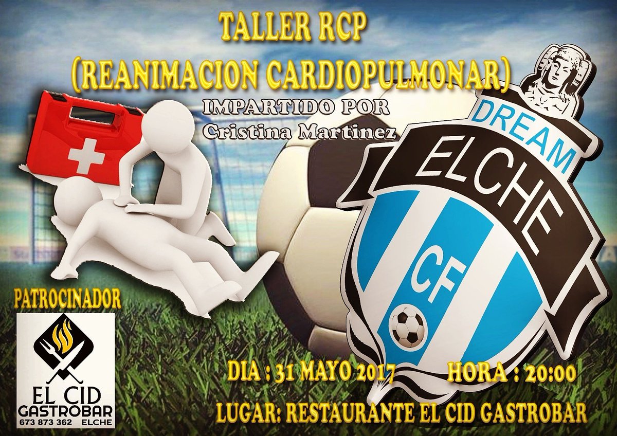 El próximo Miércoles tenemos taller de RCP con Cristina Martinez.
La formación puede salvar vidas!!
@familiaelchedream