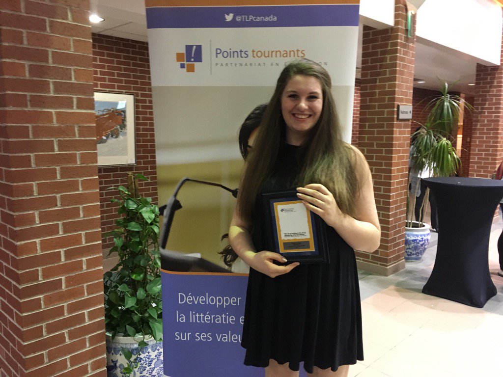 HarryForestell's tweet photo. So proud of our daughter Patricia, winner of Gr. 9/10 Turning Points essay award for NB. #TurningPointsTLP https://t.co/hOv625mxaE