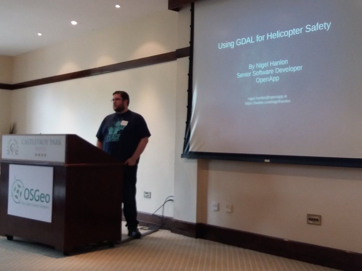 derilinx's tweet image. Time for #LightingTalks @OSGeo Symposium Ireland
@nigelhanlon from @OpenappIreland :  &quot;Using GDAL for Helicopter Safety&quot;
#OpenData