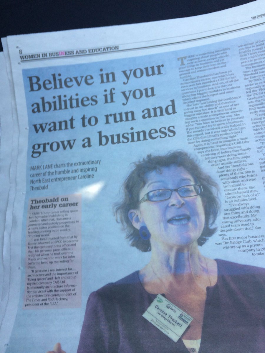 ChronLiveWomen's tweet photo. Our Women in Business supplement is in The Journal today. An interview with Caroline Theobald + articles on STEM and Pay by @marklanebiz https://t.co/lLNtbr60mH