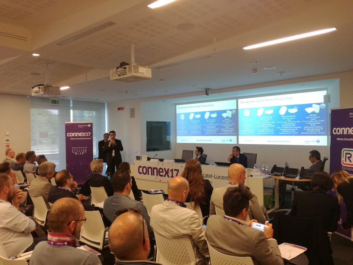 GiuliaRamera's tweet photo. @MP_BG spiega la soluzione #wifi #express Wlan stellar fino a 64AP #ALEPartnerDay #Connex17 https://t.co/dBZ5Y4gcg9