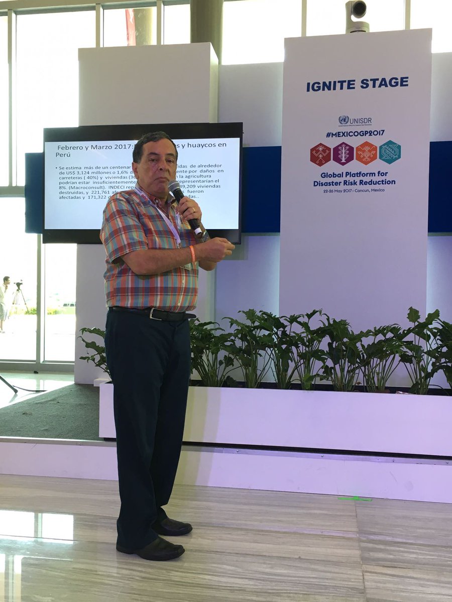 ColinMcQuistan's tweet photo. Pedro Ferradas presenting the impact of the #ElNino in Peru in 2017, @unisdr #switch2sendai https://t.co/Sal7Crg3vw