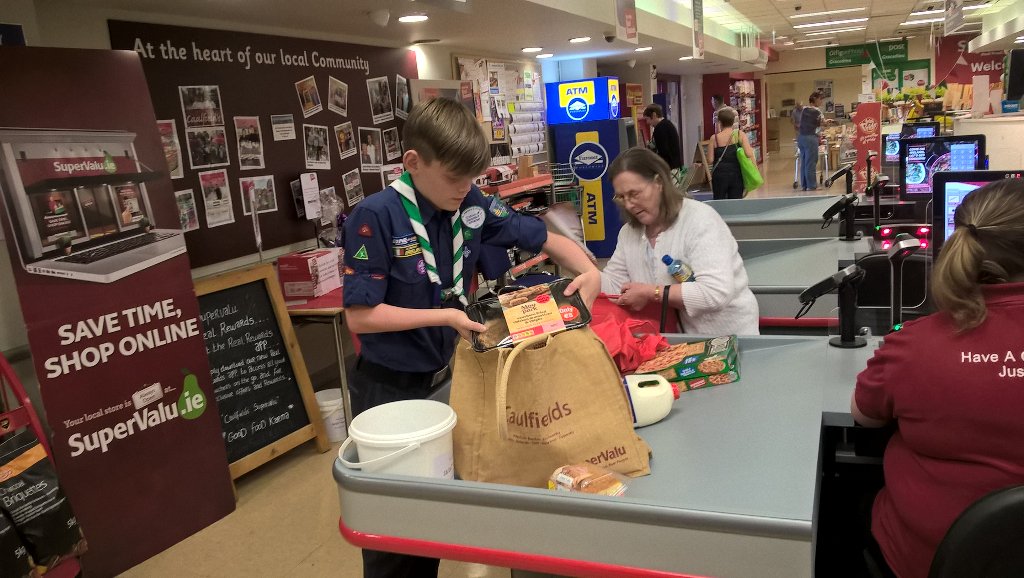 Hard at work at the annual bagpack, thanks to SuperValu Hypermarket 😃