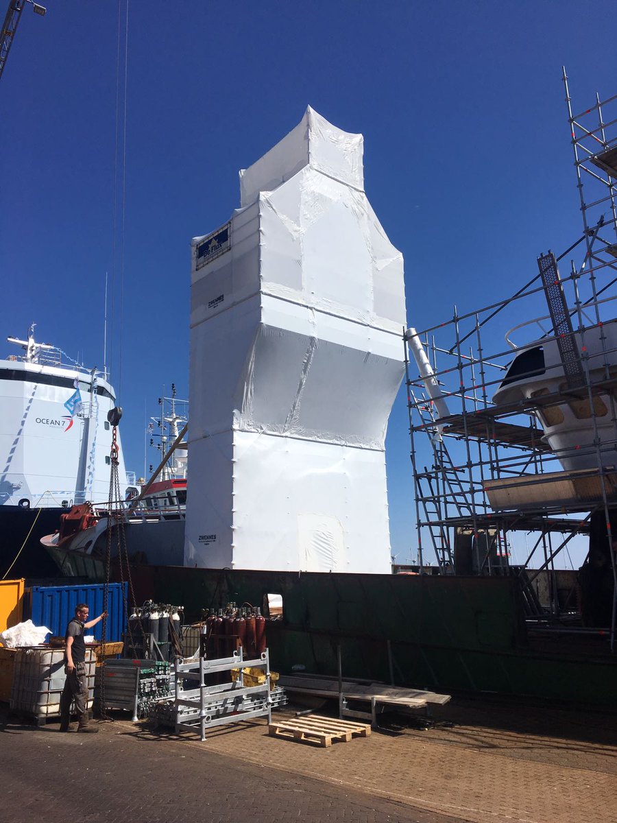 Nieuw project aan het op starten straal en spuitwerk van mast voorpiek en brug PH 63