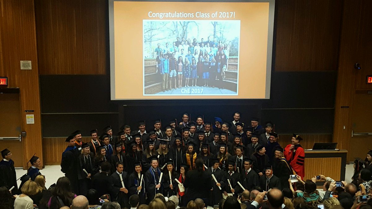 uvachechair's tweet photo. Congratulations to all our new alumni - the 2017 graduating class of UVa Chemical Engineers! #offtochangetheworld https://t.co/745N04KwTO