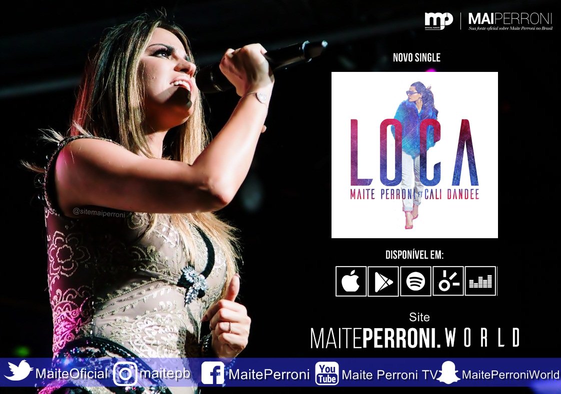 SiteMaiPerroni's tweet photo. #Loca @MaiteOficial 
#iTunes https://t.co/ZQ5bjcJ9Lz
#Spotify https://t.co/1ksBzvYNUq
#Deezer https://t.co/iXVgse8Pcn https://t.co/XiOnaatkcq