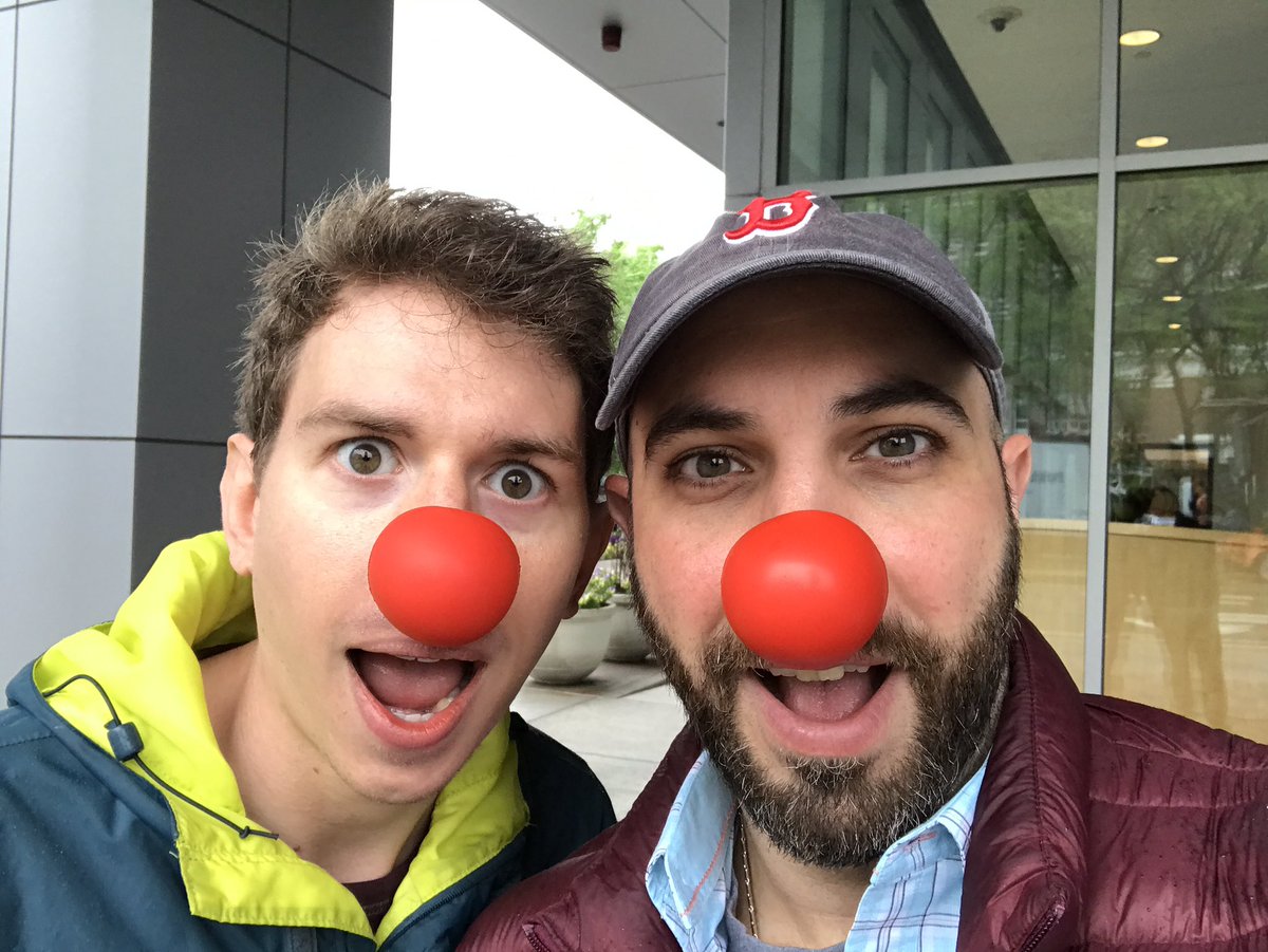 psdifabio's tweet photo. Just a couple of clowns hanging out in @Kendall_Square for @RedNoseDayUSA. Make sure you get your 🔴 #NoseOn! #RedNoseDay2017 #RedNoseDay https://t.co/ZrOIhQLw2s