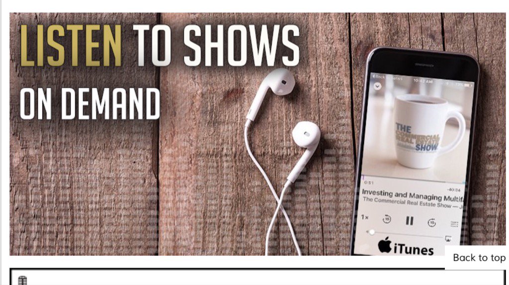 Traveling? Road trip with the show? Pick topics of most value to you or your clients. commercialrealestateshow.com/listen/