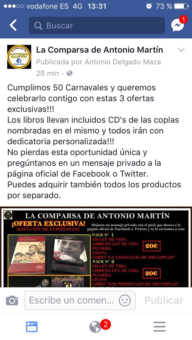 ComparsadeAM's tweet image. OFERTAS EXCLUSIVAS DE LA COMPARSA DE ANTONIO MARTÍN