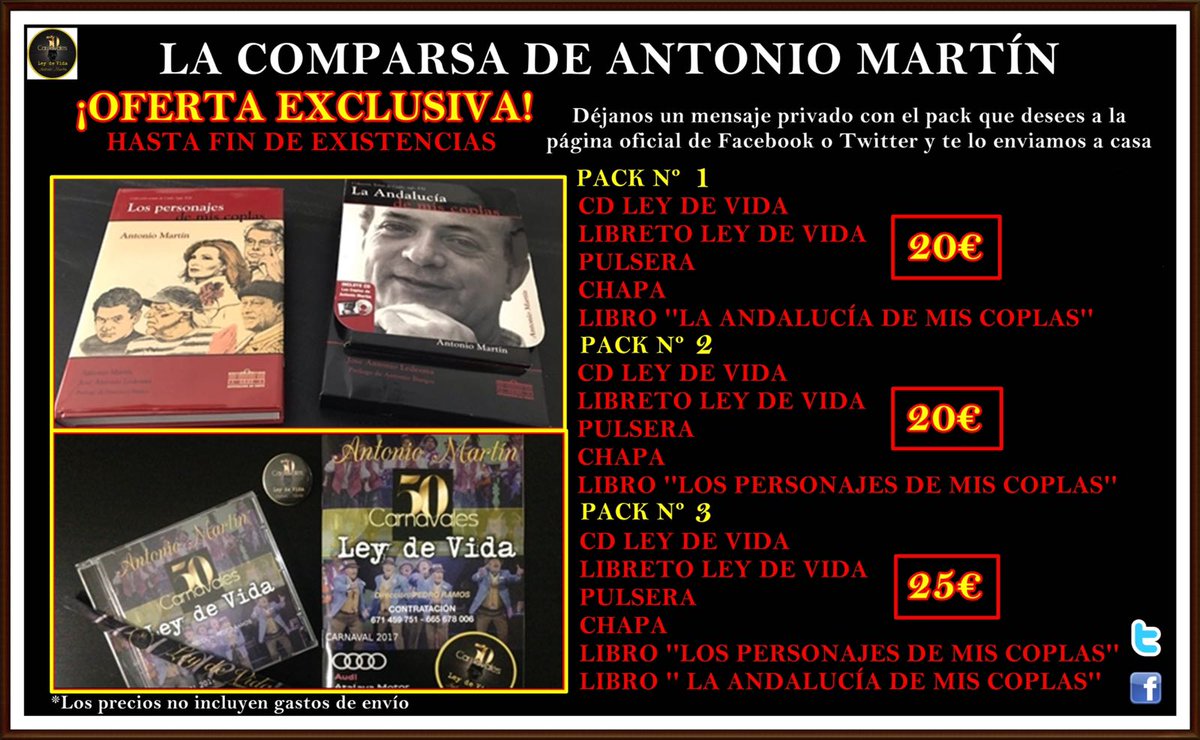 ComparsadeAM's tweet image. OFERTAS EXCLUSIVAS DE LA COMPARSA DE ANTONIO MARTÍN