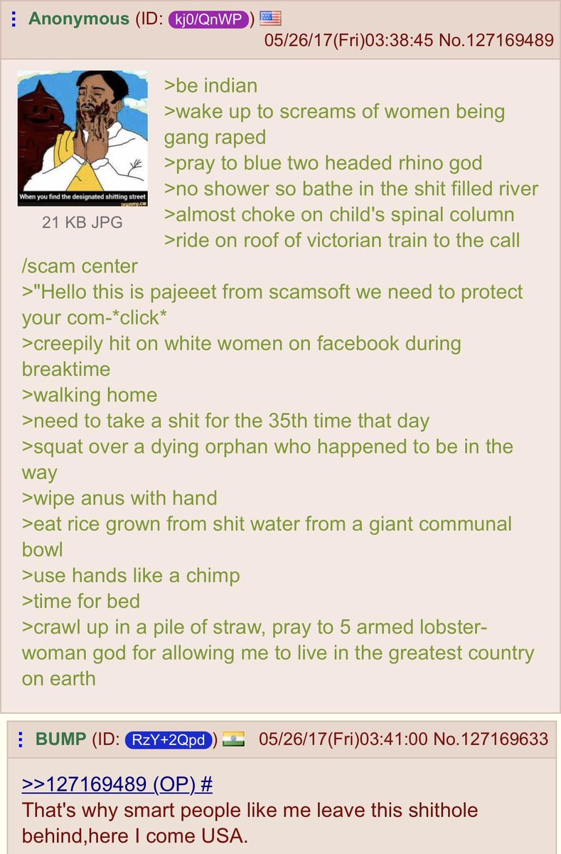 4chansbest's tweet photo. /pol/ on Pajeet! https://t.co/6SW4KaMxu1