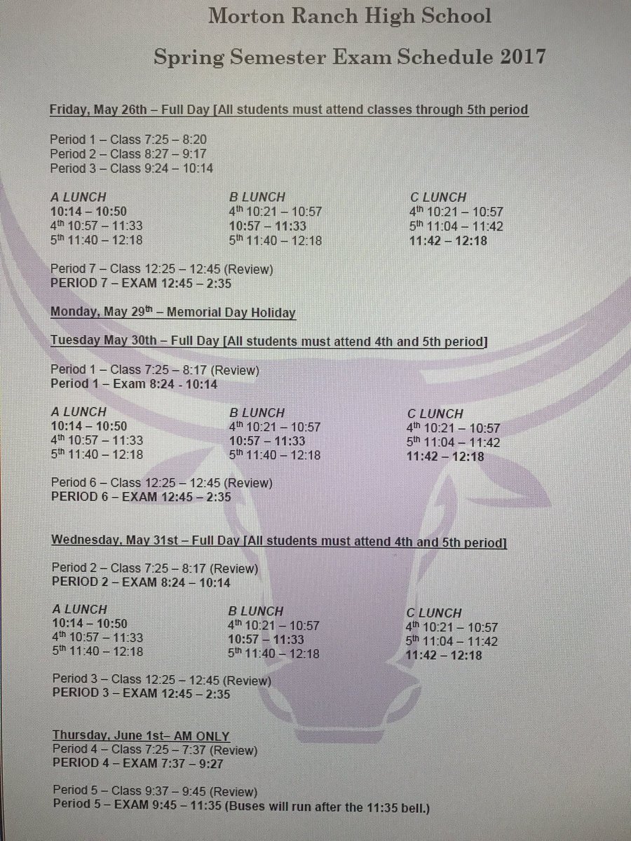 SoftballMav's tweet photo. Here's the final exam schedule https://t.co/8Htm1vAqQ2