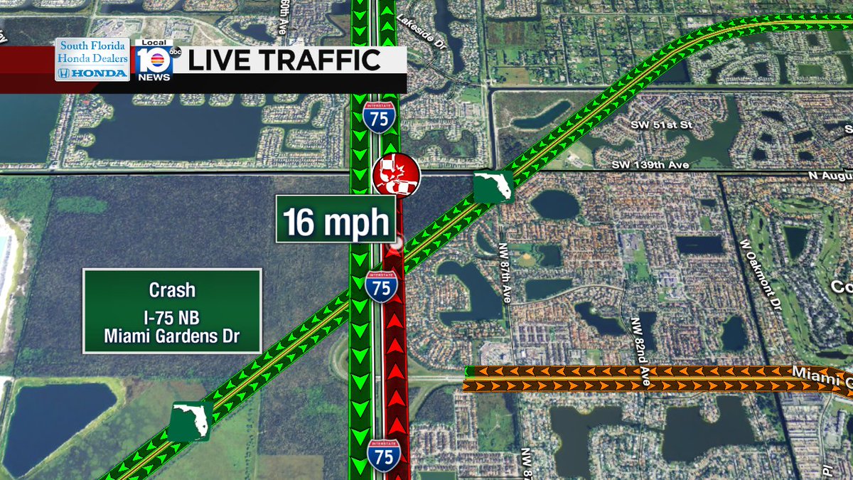 Crash on I-75 NB norh of Miami Gardens Dr #traffic https://t.co/V3kjaABQqi