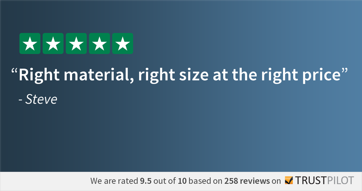 buymetalonline's tweet image. We’re rated 9.5 out of 10 on @trustpilot, it’s always great to hear from our customers #rightmaterial #rightprice