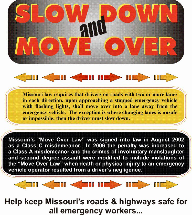 MSHPTrooperI's tweet photo. Before hitting the road for the Memorial Day weekend, KNOW the LAW!  #slowdownandmoveover https://t.co/tWI80tPSoA