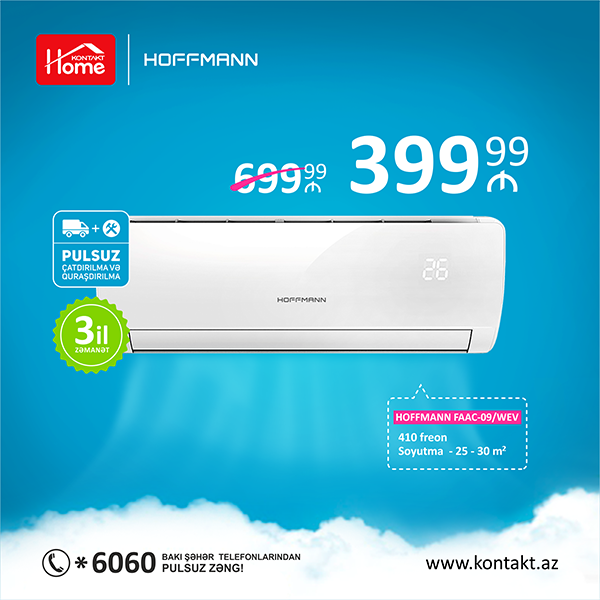 Yalnız 27 May - 4 İyun!
HOFFMANN FAAC-09/WEV modeli XÜSUSİ TƏKLİF kampaniyasına əsasən nağd alış zamanı 399.99 manata.
Ətraflı: (012)5330101