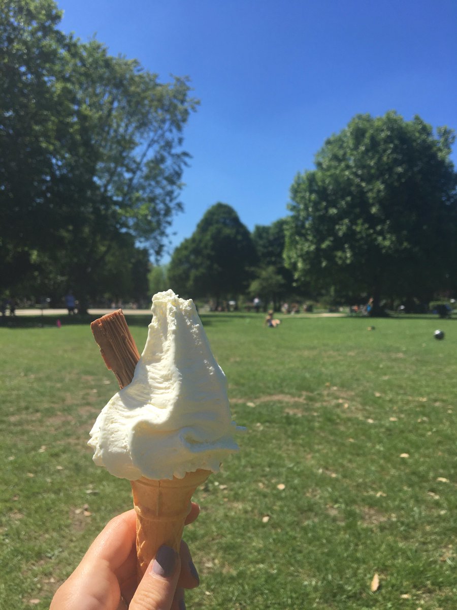 Park view with an ice cream in hand #hottestdayoftheyear