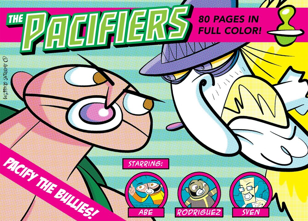 pacifierscomic's tweet photo. Can't get enough of The Pacifiers? Don't despair, their first comic book is now up for sale at https://t.co/i9CTGZeZ2X #comics #cartoon https://t.co/DNSlZMH3KK
