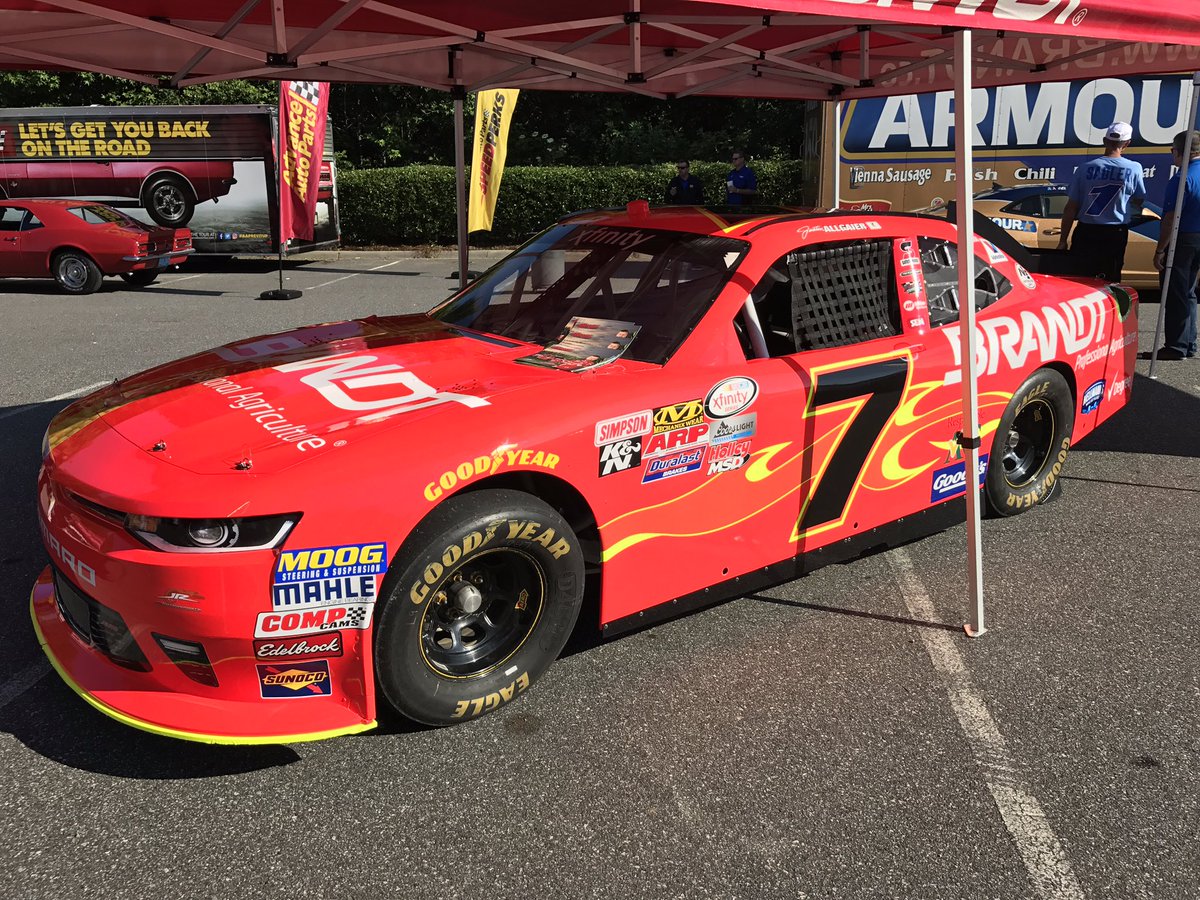 JRMotorsports's tweet photo. First person to come see us at this @BrandtRacing car wins #JRMFanDays wristbands and tickets to this weekend's races at @CLTMotorSpdwy! https://t.co/9G3lR5gLQD