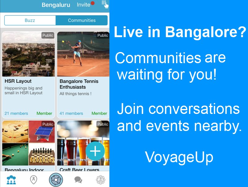 PlastrApp's tweet photo. Everyone can use VoyageUP to grow a nearby community. In #Bangalore many to join already, See 4 yourself https://t.co/a8SNq1lG5L  #Bengaluru https://t.co/KgM3wqDu9O