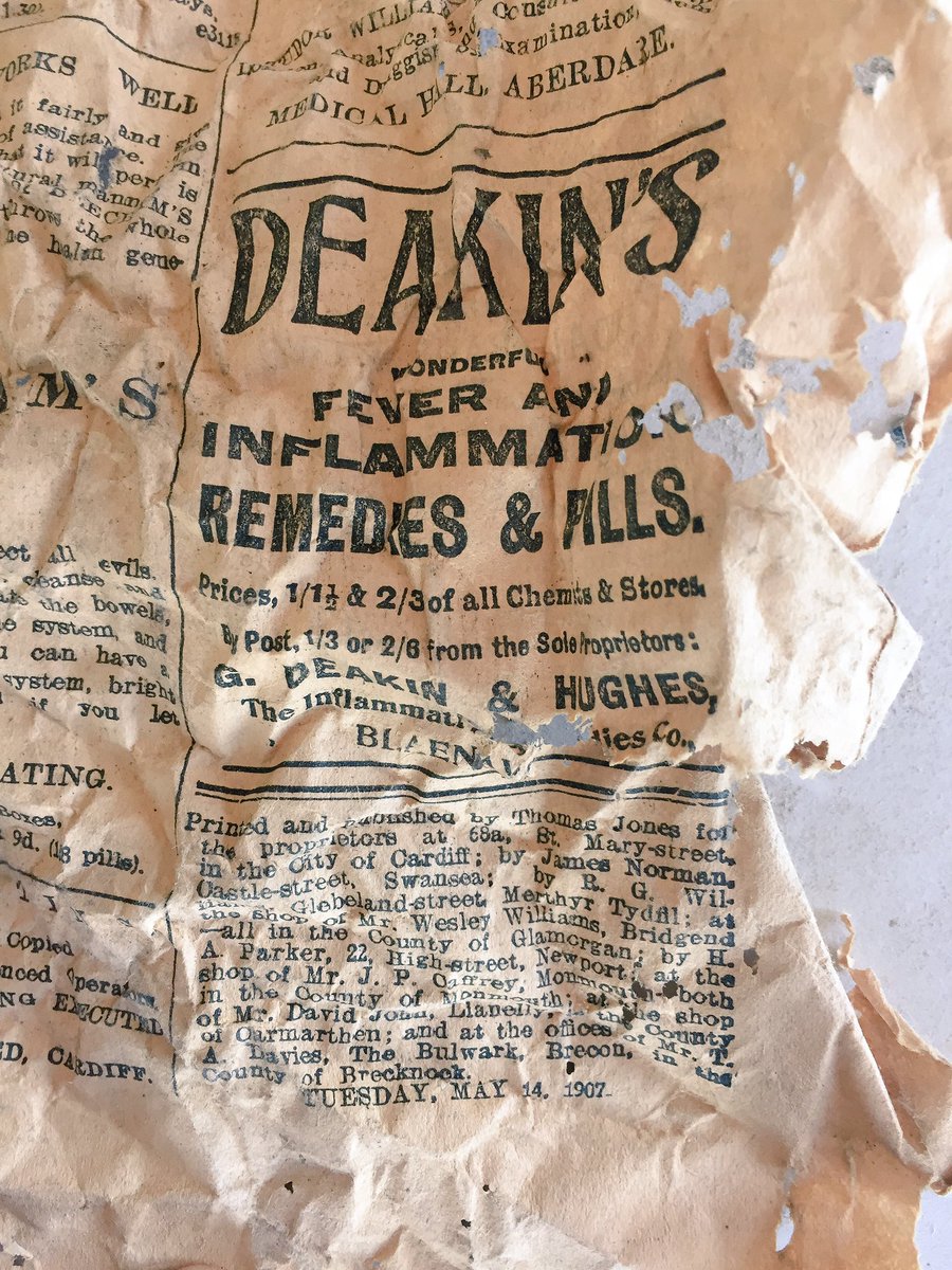 News paper found in the pipes at our Rhiwbina Hill project from 1907!