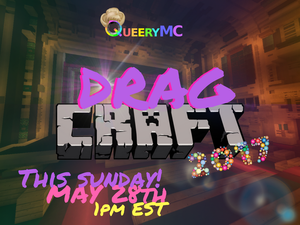 QueeryMC's tweet photo. Looking for something fun this weekend!? Join us Sunday at 1PM EST for DragCraft17!! Music, Food, Diva's and soo much more! See you there!! https://t.co/EXMXXPD2CI