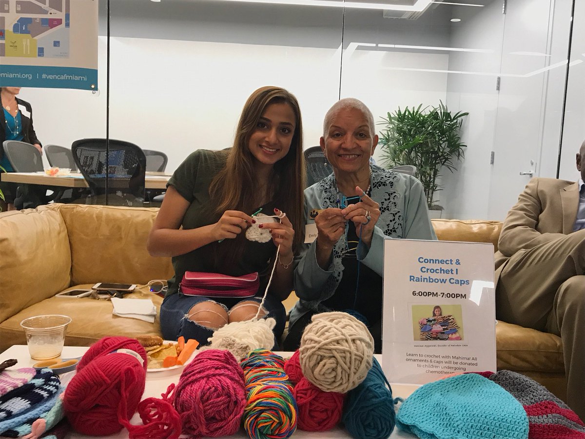 RainbowCaps305's tweet photo. Thank you to @ConnectMiami305 and @UnitedWayMiami for bringing Rainbow Caps to the #Thursdaygathering!

#rainbowcaps #crochet #crochetcaps https://t.co/YkmLEmDRhE