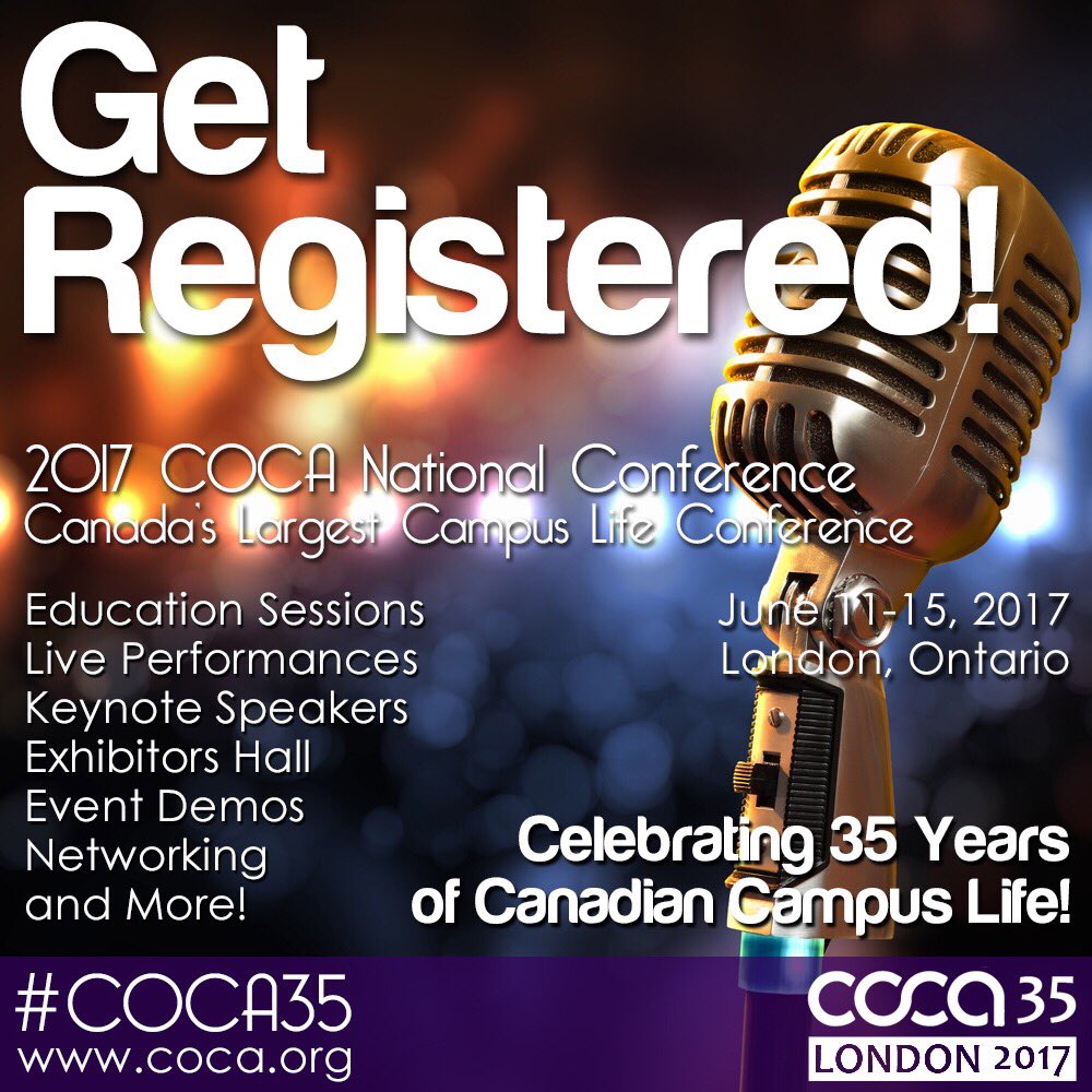 17 DAYS! Until Canada's Largest Campus Life Conference! #StudentUnion's Are You Registered? Don't Miss Out. coca.org/2017-national-…