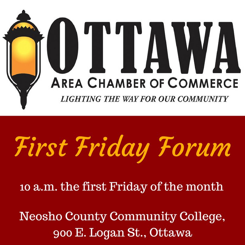 OttawaKSChamber's tweet photo. Join us ONE WEEK from today for First Friday Forum! #OttawaKS #FranklinCountyKS #FirstFridayForum @oheraldnews @ottawaksgov @NCCC https://t.co/2NUvNRH2od