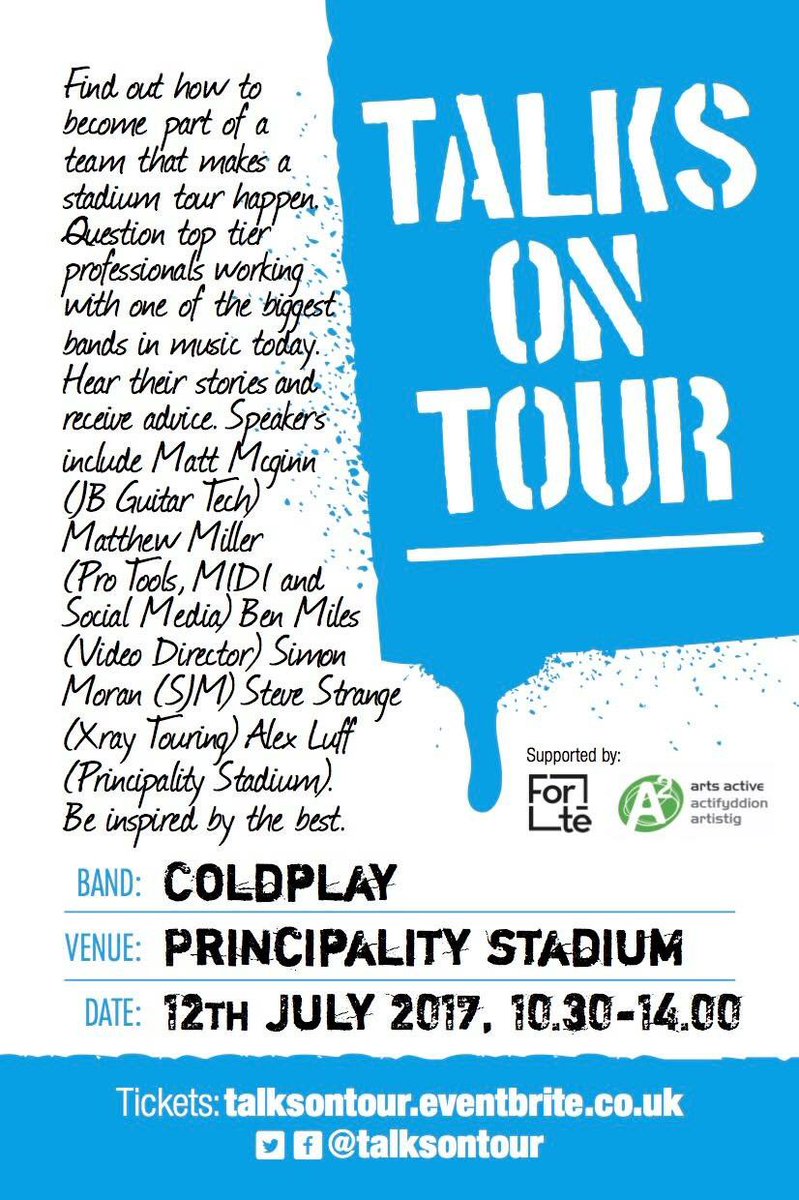 If this <a href="/TalksOnTour/">Estelle</a> line-up doesn't inspire young people to work in the live sector, I don't know what will!! #TalksOnTour #Coldplay