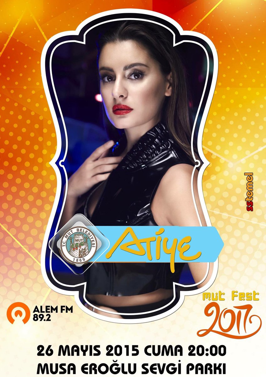 Atiye BUGÜN SAAT 22:00'DE** Mersin MUT FESTİVALİ'NDE sahne alıyor! Hepinizi bekliyoruz!