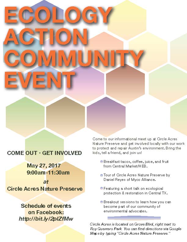 EcologyActionTx's tweet photo. Looking forward to seeing all of you tomorrow at our community event. Learn how to get involved. Light refreshments. https://t.co/BGu9tz4yoW