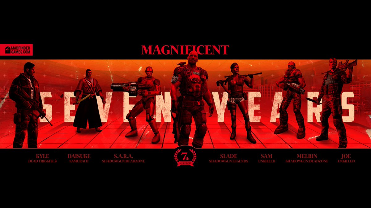 We are celebrating our seventh #anniversary this weekend! Boot up any MADFINGER  game and behold what we have prepared for you!