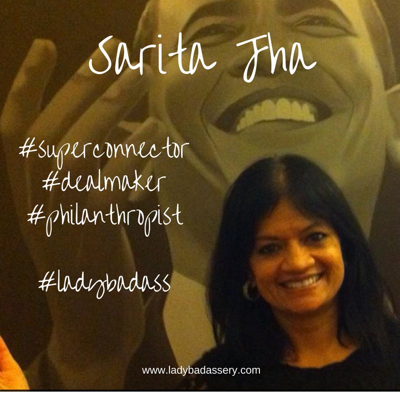 ladybadassery's tweet photo. A #superconnector #dealmaker &amp; #philanthropist Sarita Jha has global impact and is today's #ladybadass. Learn more https://t.co/gDzq159xoF https://t.co/U5gXQsmmWX