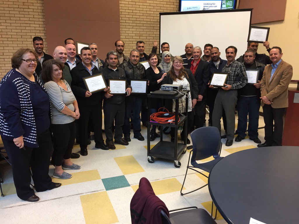 JenniferHalifax's tweet photo. 20 Syrian refugees graduate from construction One Journey program @NSCCAkerley Connect clients &amp; employers @isans_ca https://t.co/2KMf98kE5P