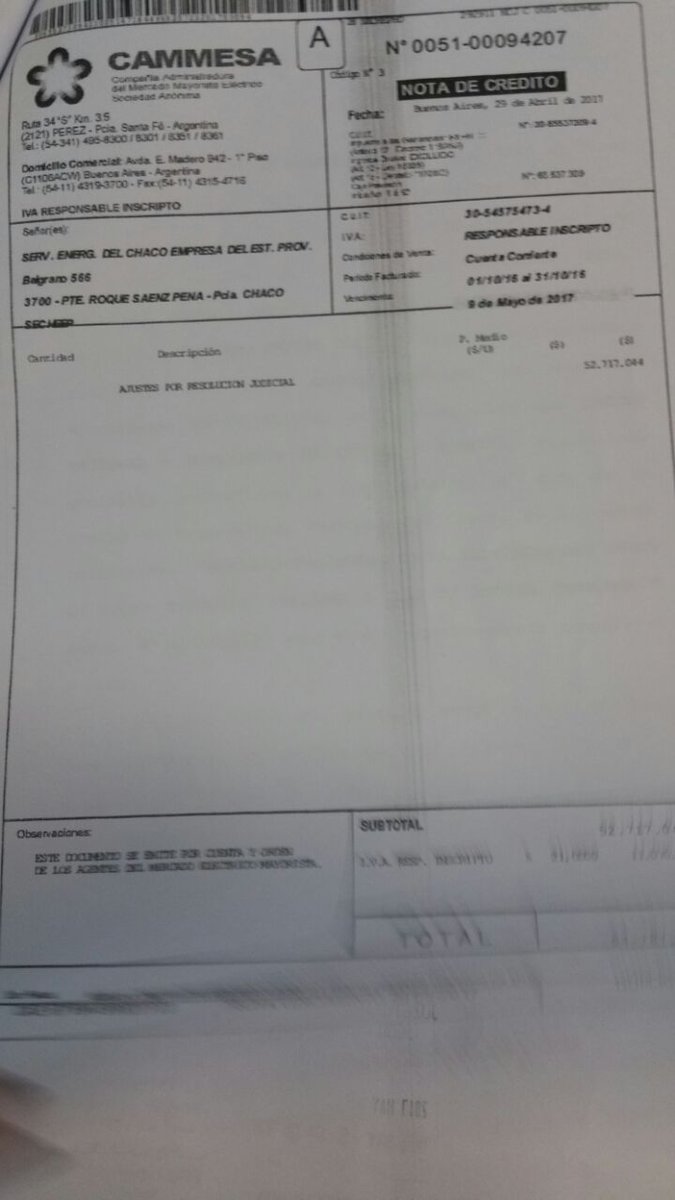 Nota de credito de <a href="/Cammesa_SADI/">Cammesa</a> a <a href="/Secheep_Oficial/">Secheep.Oficial</a>.¿Porque no se devuelve a los usuarios? <a href="/LeandroZdero/">Leandro Zdero</a> <a href="/Roy_Nikisch/">Roy Nikisch</a> <a href="/CipoliniBruno/">Bruno Cipolini</a>