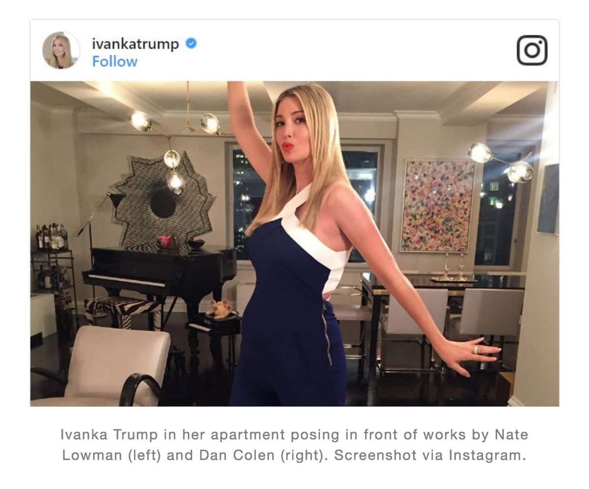 Nate Lowman painting in the collection of Ivana Trump and Jared Kushner resembles work sold at Sotheby's in 2013.