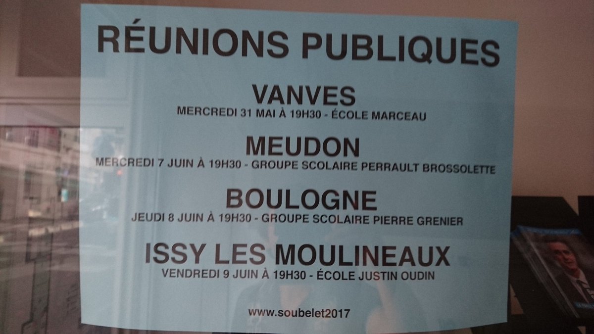 Réunion publique prévu pour #BSoubelet1 dans les deux semaines #Circo9210