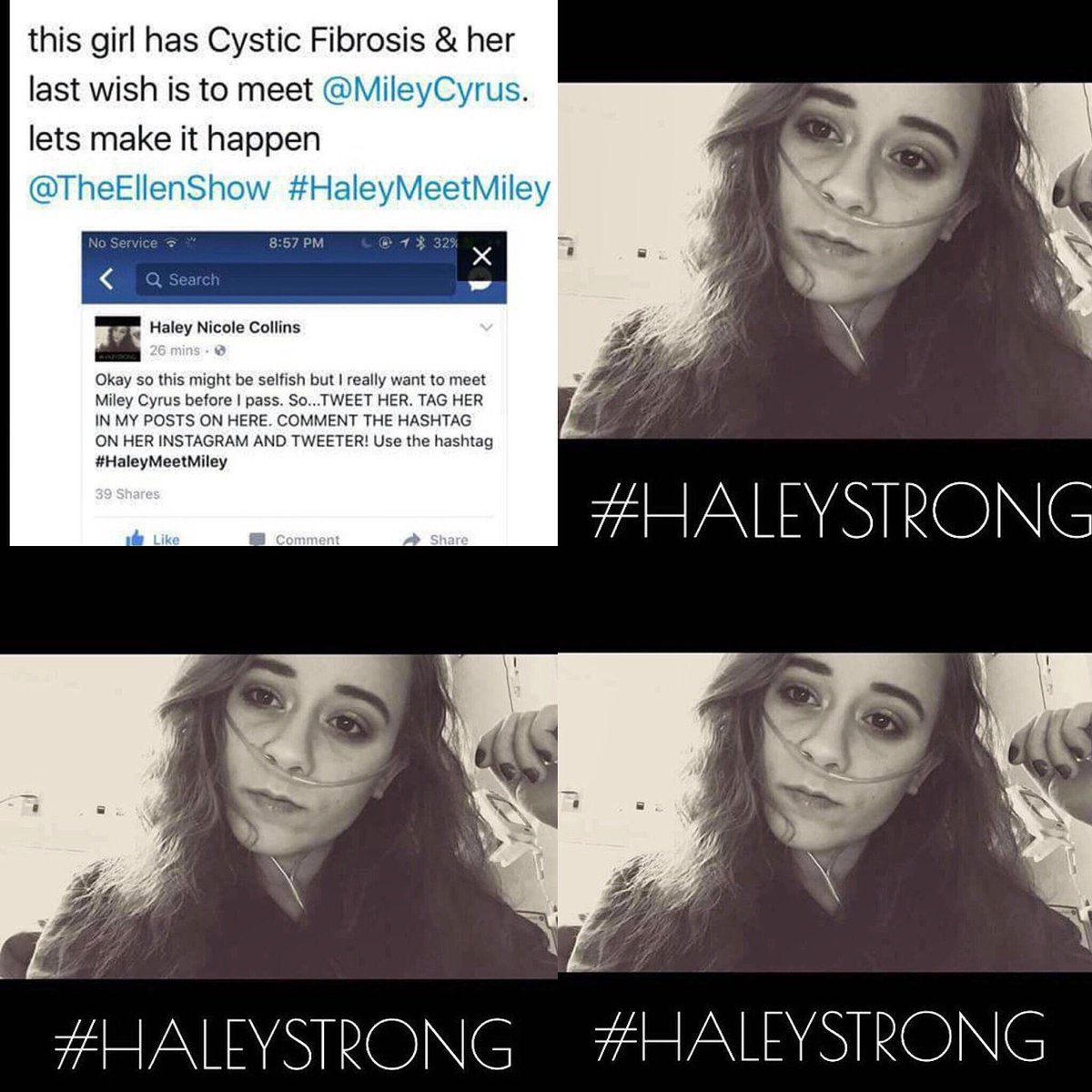 Idk Haley but Ik she's from Edwardsburg Michigan & has been told she only has 1 year to live #haleystrong #haleymeetmiley #ellenshow