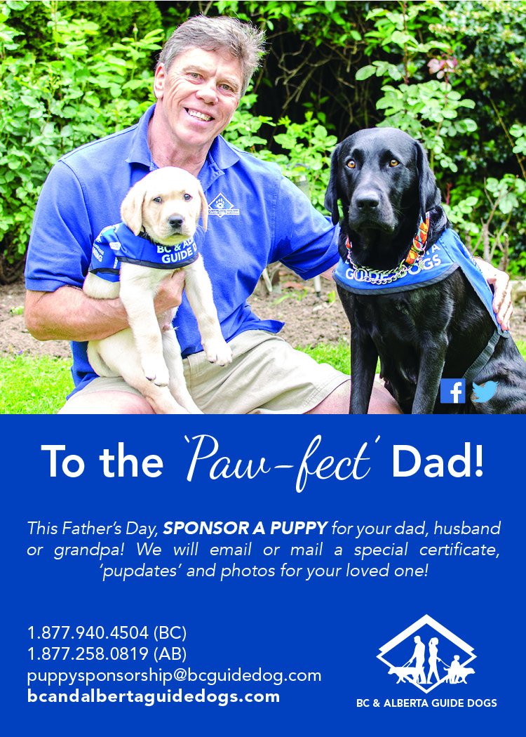 ABGuideDogs's tweet photo. This Father’s Day, Sunday, June 18, 2017, SPONSOR A PUPPY for the ‘paw-fect’ Dad! #fathersday #abguidedogs https://t.co/TzyJiK6yYJ https://t.co/fEC5hdLuLn
