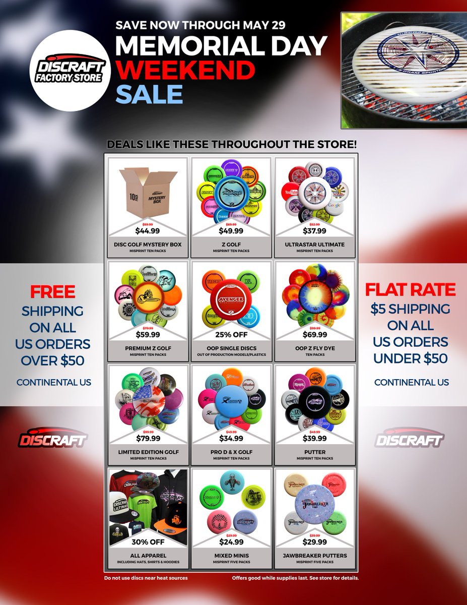 DiscraftFS's tweet image. Ginormous weekend sale starts NOW
discraftfactorystore.com/collections/me…